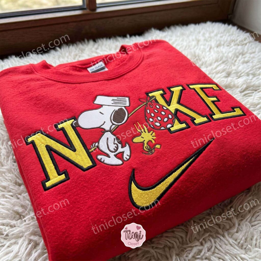 Snoopy and Woodstock Peanuts Embroidered Sweatshirt, Cartoon Embroidered Hoodie, Best Gift Ideas