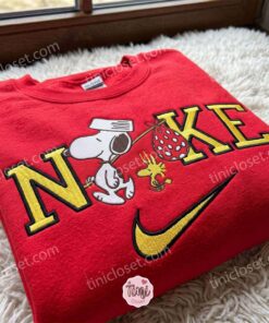 Snoopy and Woodstock Peanuts Embroidered Sweatshirt, Cartoon Embroidered Hoodie, Best Gift Ideas (3)
