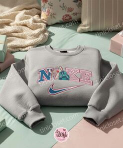 Cute Stitch and Angel Embroidered Hoodie, Custom Couple Experiment 626 and 624 Sweatshirt, Anniversary Ohana Crewneck, Gift for Him Her (3)