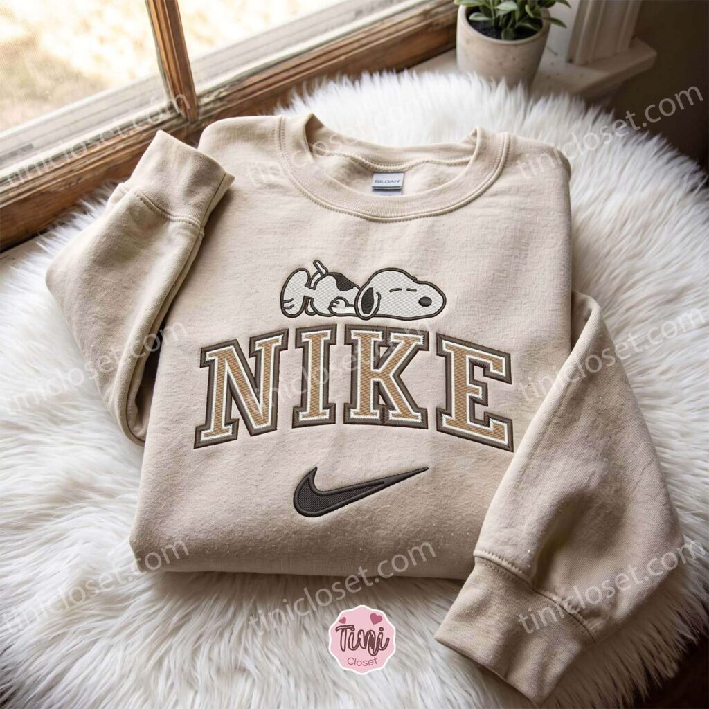 Sleeping Snoopy Peanuts Embroidered Shirt, Cartoon Embroidered Hoodie, Long Distance Relationship Gift Sleeping Snoopy Peanuts Embroidered Shirt, Cartoon Embroidered Hoodie, Long Distance Relationship Gift