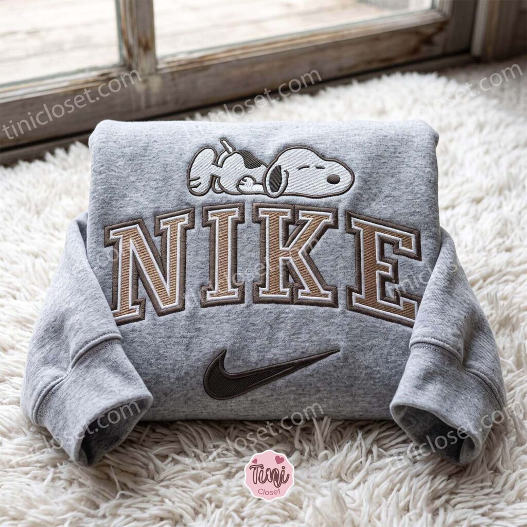 Sleeping Snoopy Peanuts Embroidered Shirt, Cartoon Embroidered Hoodie, Long Distance Relationship Gift Sleeping Snoopy Peanuts Embroidered Shirt, Cartoon Embroidered Hoodie, Long Distance Relationship Gift