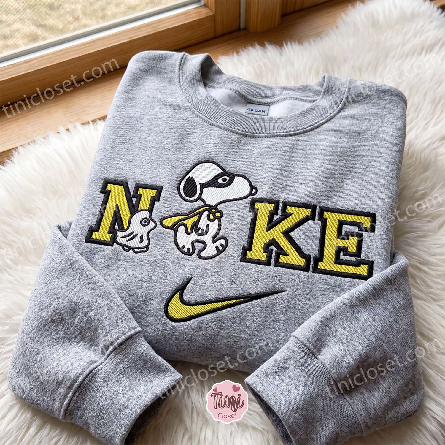 Superhero Snoopy and Woodstock Embroidered Sweatshirt, Sending A Hug Gift, Just Because Gift For Him Superhero Snoopy and Woodstock Embroidered Sweatshirt, Sending A Hug Gift, Just Because Gift For Him