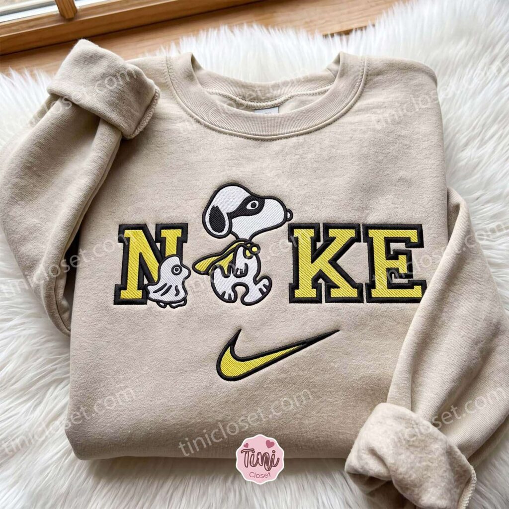 Superhero Snoopy and Woodstock Embroidered Sweatshirt, Sending A Hug Gift, Just Because Gift For Him Superhero Snoopy and Woodstock Embroidered Sweatshirt, Sending A Hug Gift, Just Because Gift For Him