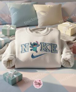 Funny Stitch Embroidered Hoodie, Custom Experiment 626 Sweatshirt, Minimalist Ohana Means Family Crewneck, Gift for Disney Lovers (3)