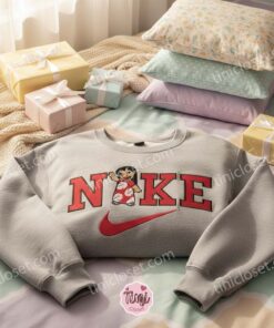 Lilo Embroidered Crewneck, Ohana Means Family Embroidered Shirt, Aesthetic Disney Character Embroidery, Custom Gift for Her (2)