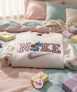 Stitch Coconut Drink Embroidered Crewneck, Custom Experiment 626 Hawaii Style Hoodie, Minimalist Ohana Shirt, Tropical Disney Vacation Gift