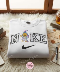 Pooh x Eeyore Embroidered Crewneck, Disney Characters Embroidered Sweater, Cartoon Embroidered Tee