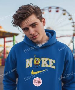 Funny SpongeBob Embroidered Sweatshirt, SpongeBob SquarePants Cartoon Embroidered Hoodie, Bestie Matching Shirts (1)