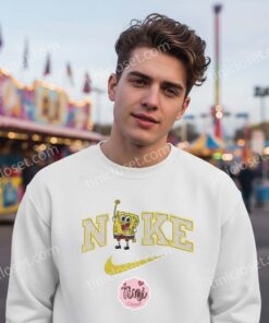 Funny SpongeBob Embroidered Sweatshirt, SpongeBob SquarePants Cartoon Embroidered Hoodie, Bestie Matching Shirts (2)