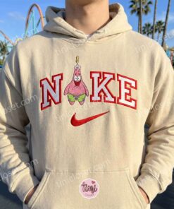 Funny Patrick Star Embroidered Sweatshirt, SpongeBob SquarePants Cartoon Embroidered T shirt, Sending A Hug Gift (2)