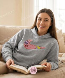 Funny Patrick Star Swoosh Embroidered Sweatshirt, Cute Cartoon Meme Hoodie, Cozy Gifts For Girlfriend 1 Funny Patrick Star Swoosh Embroidered Sweatshirt, Cute Cartoon Meme Hoodie, Cozy Gifts For Girlfriend (2)