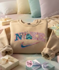 Cute Stitch and Angel Embroidered Hoodie, Custom Couple Experiment 626 and 624 Sweatshirt, Anniversary Ohana Crewneck, Gift for Him Her