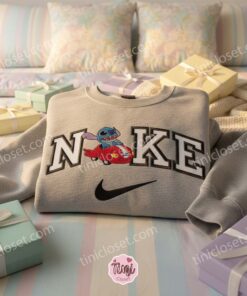 Stitch Driving Custom Embroidered Hoodie, Disney Vacation Gift for Him Her, Experiment 626 Embroidery, Ohana Means Family Crewneck (2)