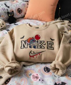 Stitch Cosplay Pennywise Halloween Embroidered Hoodie, Halloween Cosplay Scary Clown Sweatshirt, Spooky Disney Horror Apparel, Gift for Him Her (2)