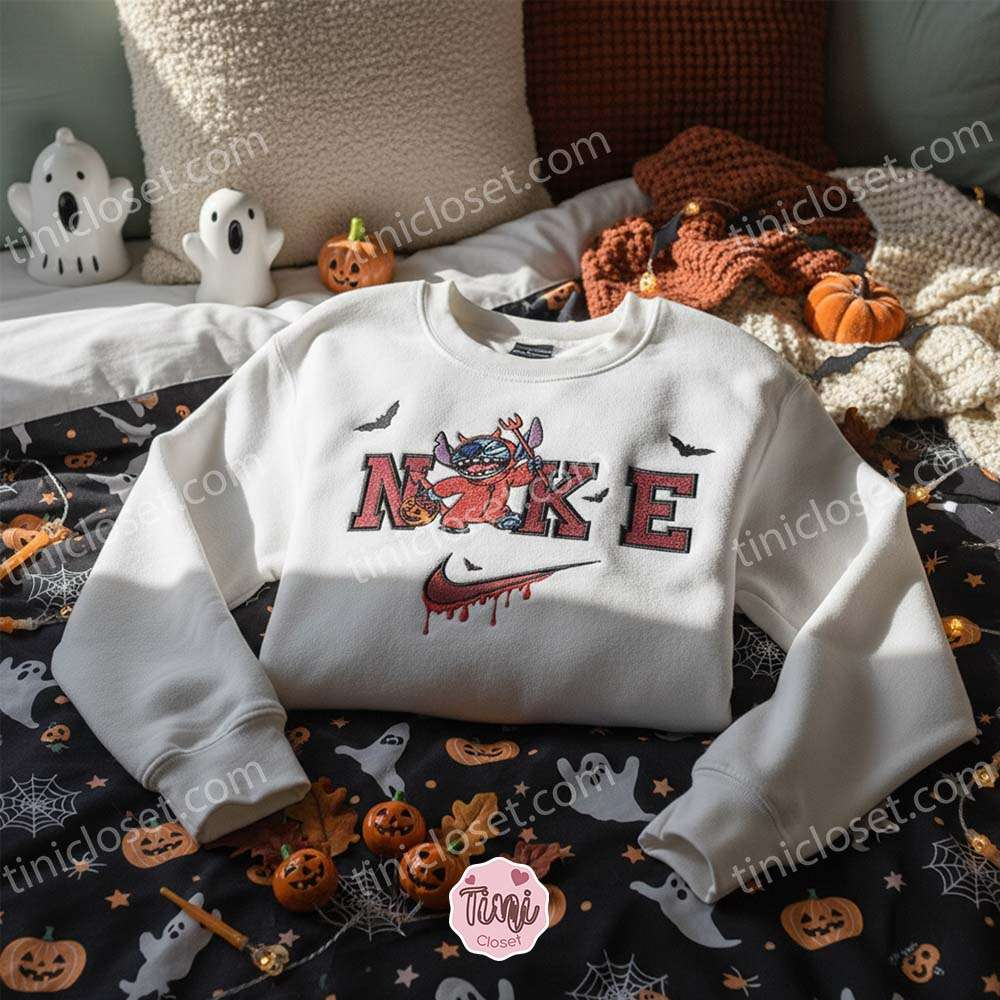 Stitch Red Devil Trick or Treat Cosplay Embroidered Hoodie, Little Devil Halloween Sweatshirt, Spooky Candy Hunter Apparel, Gift for Family Stitch Red Devil Trick or Treat Cosplay Embroidered Hoodie, Little Devil Halloween Sweatshirt, Spooky Candy Hunter Apparel, Gift for Family