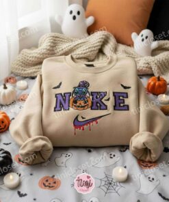 Stitch Witch Halloween Cosplay Embroidered Hoodie, Magic Jack O' Lantern Sweatshirt, Spooky Disney Witchcraft Apparel, Gift for Him Her (1)
