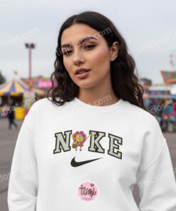 Funny SpongeBob Flower Embroidered Sweatshirt & Hoodie, Cartoon Character Tee, Girlfriend Anniversary Gift (1)