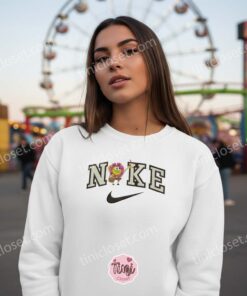 Funny SpongeBob Flower Embroidered Sweatshirt & Hoodie, Cartoon Character Tee, Girlfriend Anniversary Gift (3)