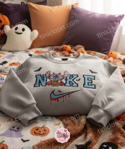 Stitch Red Devil Halloween Cosplay Embroidered Hoodie, Little Evil Experiment 626 Sweatshirt, Spooky Disney Monster Apparel, Gift for Him Her (1)