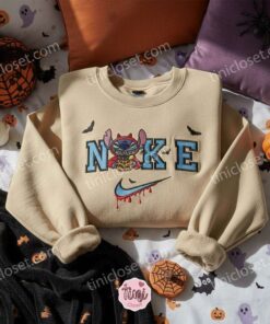 Stitch Red Devil Halloween Cosplay Embroidered Hoodie, Little Evil Experiment 626 Sweatshirt, Spooky Disney Monster Apparel, Gift for Him Her (2)