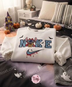Stitch Red Devil Halloween Cosplay Embroidered Hoodie, Little Evil Experiment 626 Sweatshirt, Spooky Disney Monster Apparel, Gift for Him Her (3)