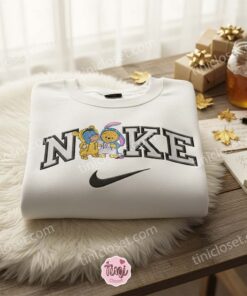 Eeyore And Winnie The Pooh Embroidered Shirt, Disney Characters Embroidered Hoodie, Cartoon Embroidered T-shirt