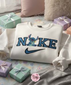 Stitch Hugging Scrump Embroidered Hoodie, Custom Experiment 626 Sweatshirt, Ohana Means Family Disney Crewneck, Gift for Him Her (1)