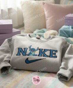 Stitch Hugging Scrump Embroidered Hoodie, Custom Experiment 626 Sweatshirt, Ohana Means Family Disney Crewneck, Gift for Him Her (3)