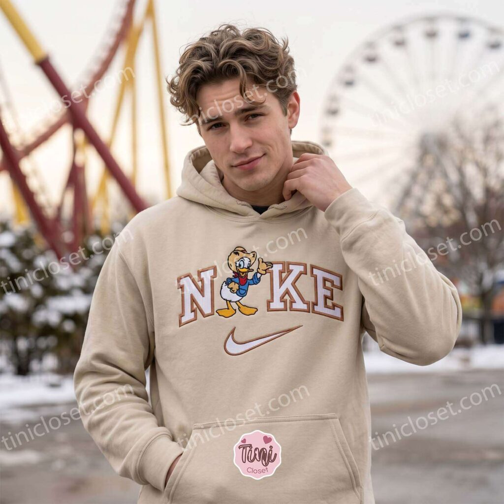 Donald Duck Farmer Embroidered Shirt, Disney Characters Embroidered Hoodie, Best Gift Ideas Donald Duck Farmer Embroidered Shirt, Disney Characters Embroidered Hoodie, Best Gift Ideas