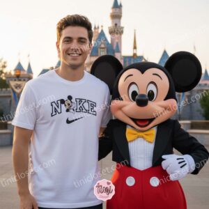 Mickey Mouse Embroidered Sweatshirt, Vintage Varsity Swoosh Crewneck, Funny Mickey Mouse Sport Tee (3)