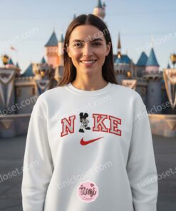 Mickey Mouse Karate Embroidered Crewneck, Swoosh Disney Sweatshirt, Karate Kid Mouse Embroidered Tee, Unisex Disney Gift (1)