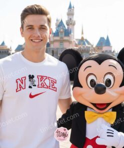 Mickey Mouse Karate Embroidered Crewneck, Swoosh Disney Sweatshirt, Karate Kid Mouse Embroidered Tee, Unisex Disney Gift (2)