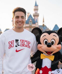 Mickey Mouse Karate Embroidered Crewneck, Swoosh Disney Sweatshirt, Karate Kid Mouse Embroidered Tee, Unisex Disney Gift (3)