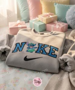 Stitch Hula Dancing Embroidered Sweatshirt, Summer Vacation Disney Hoodie, Minimalist Tropical Crewneck, Disney Gift for Him Her (2)