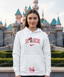 Minnie Mouse Embroidered Sweatshirt, Vintage Varsity Swoosh Crewneck, Funny Minnie Mouse Sport Tee (1)