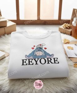 Eeyore Love Hearts Embroidered Crewneck, Winnie The Pooh Disney Embroidered Sweater, Valentine Embroidered Tee 2 Eeyore Love Hearts Embroidered Crewneck, Winnie The Pooh Disney Embroidered Sweater, Valentine Embroidered Tee (3)