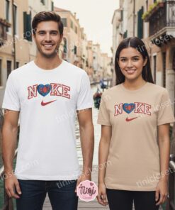 Custom Spider Web Heart Swoosh Embroidered Hoodie Matching Couple Valentine Gift (1)