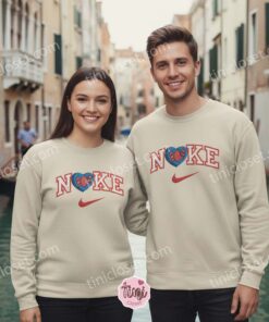 Custom Spider Web Heart Swoosh Embroidered Hoodie Matching Couple Valentine Gift (2)