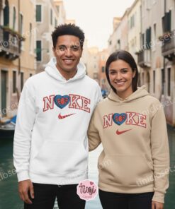 Custom Spider Web Heart Swoosh Embroidered Hoodie Matching Couple Valentine Gift (3)