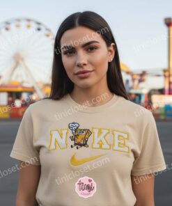 Smoking SpongeBob Embroidered Sweatshirt, SpongeBob SquarePants Cartoon Embroidered T shirt, Matching Couple Hoodies (2)