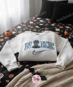 Stitch Cosplay Hades Hercules Embroidered Hoodie, Blue Flame Experiment 626 Sweatshirt, Disney Villain Blue Fire Apparel, Gift for Him Her (2)