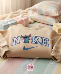 Valentine Stitch Heart Glasses Embroidered Hoodie, Cool Experiment 626 Sweatshirt, Custom Ohana Means Family Crewneck, Gift for Him Her (2)