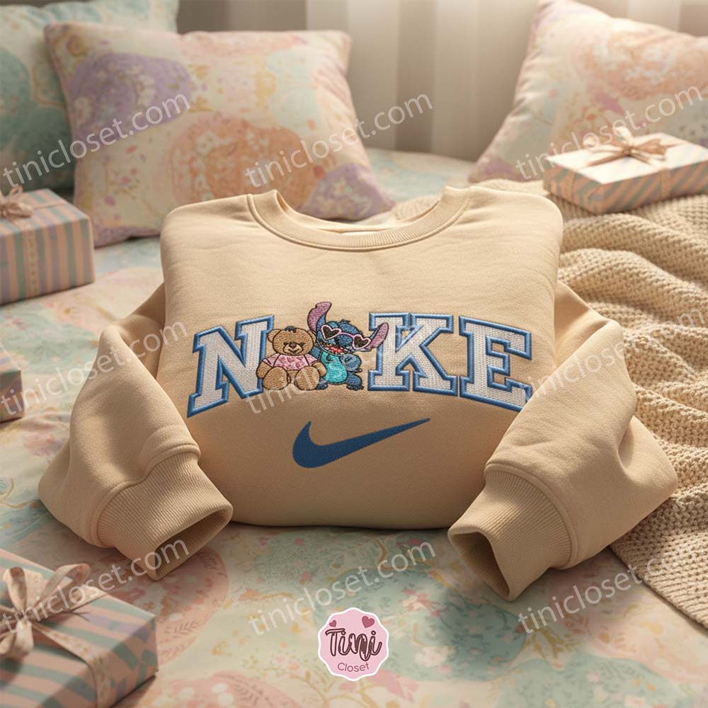 Cozy Stitch and Teddy Bear Embroidered Hoodie, Custom Sweet Experiment 626 Sweatshirt, Ohana Means Family Crewneck, Aesthetic Gift for Him Her Cozy Stitch and Teddy Bear Embroidered Hoodie, Custom Sweet Experiment 626 Sweatshirt, Ohana Means Family Crewneck, Aesthetic Gift for Him Her