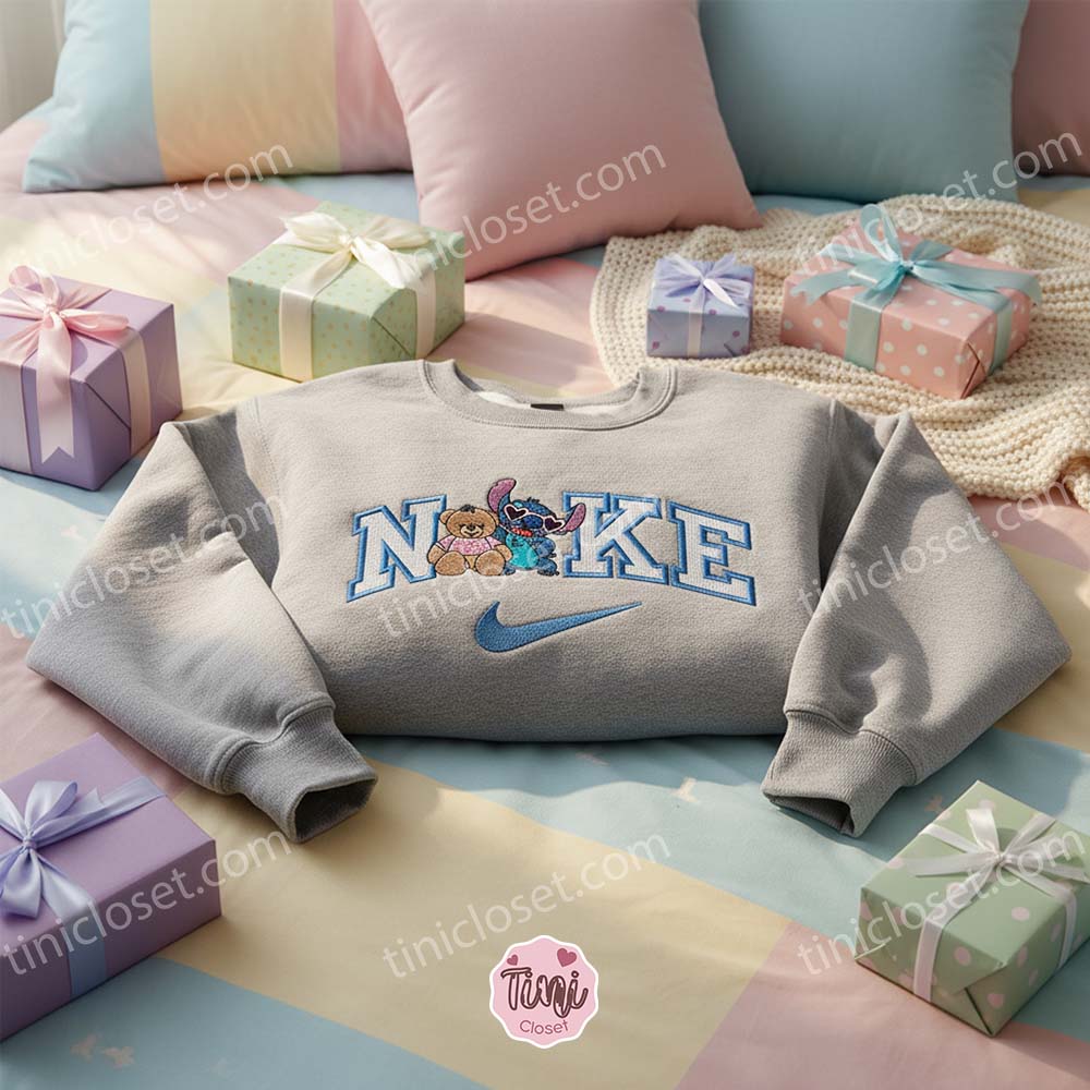 Cozy Stitch and Teddy Bear Embroidered Hoodie, Custom Sweet Experiment 626 Sweatshirt, Ohana Means Family Crewneck, Aesthetic Gift for Him Her Cozy Stitch and Teddy Bear Embroidered Hoodie, Custom Sweet Experiment 626 Sweatshirt, Ohana Means Family Crewneck, Aesthetic Gift for Him Her