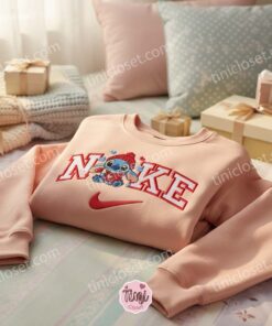 Valentine Stitch in Sweater Embroidered Hoodie, Custom Cozy Experiment 626 Sweatshirt, Ohana Means Family Crewneck, Gift for Him Her