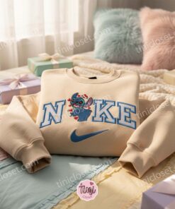 Stitch Heart Valentine Embroidered Hoodie, Custom Love Experiment 626 Sweatshirt, Ohana Means Family Crewneck, Gift for Him Her