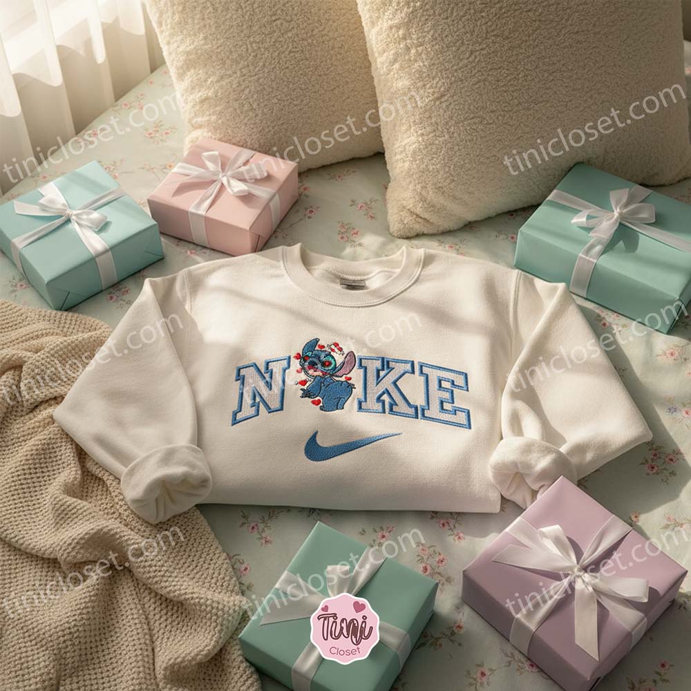 Stitch Heart Valentine Embroidered Hoodie, Custom Love Experiment 626 Sweatshirt, Ohana Means Family Crewneck, Gift for Him Her Stitch Heart Valentine Embroidered Hoodie, Custom Love Experiment 626 Sweatshirt, Ohana Means Family Crewneck, Gift for Him Her