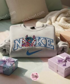 Valentine Stitch Heart Pile Embroidered Hoodie, Custom Experiment 626 Love Sweatshirt, Ohana Means Family Crewneck, Gift for Him Her (1)