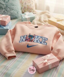 Valentine Stitch Heart Pile Embroidered Hoodie, Custom Experiment 626 Love Sweatshirt, Ohana Means Family Crewneck, Gift for Him Her (2)