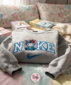 Stitch Cosplay Hello Kitty Embroidered Hoodie, Kawaii Experiment 626 Sweatshirt, Custom Ohana Means Family Crewneck, Gift for Him Her (2)